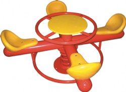 four-seats children park seesaw