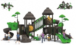 Outdoor Slide Structure with climbing net tunnel