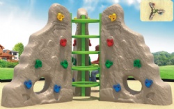 Children backyard plastic double sided rock climbing wall