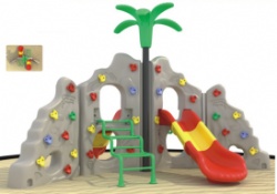 Children backyard plastic double sided rock climbing wall