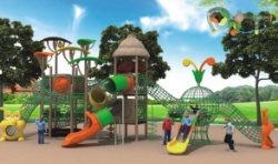 Outdoor rope climbing playground equipment