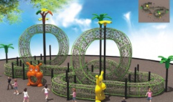 Outdoor rope climbing playground equipment