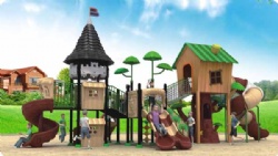 Small Outdoor Jungle Gym With Wood Playhouse
