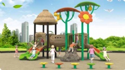 Small Outdoor Playground With Plastic Tunnel