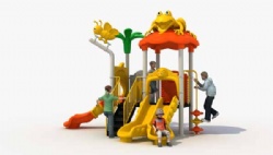 Animal Theme Playground Equipment with double slide  frog roof