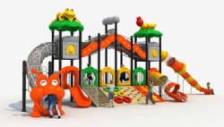 Plastic Playground game equipment two floors tube slide