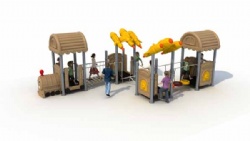 China plastic outdoor playground equipment slide spring horse and park swing
