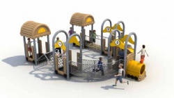 China plastic outdoor playground equipment slide spring horse and park swing