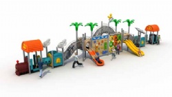China plastic outdoor playground equipment slide and park swing net tunnel