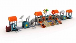 China plastic outdoor playground equipment slide and park walk playstation