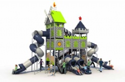 Outdoor large multi-function playground kids slide park amusement equipment British Wind Theme