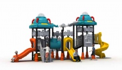 Outdoor gym equipment being installed for the local community