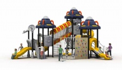 Amazing sculptures offer climbing, balancing and seating UFO theme Playspace