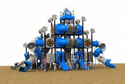 Kid centred resources Robot Playground equipment for community with transparent tunnel
