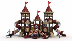 Plastic Safe outdoor playground equipment with slide for kids